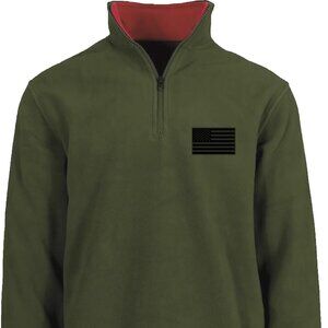 JH DESIGN Men’s USA Quarter Zip Thermal Fleece Pullover Long Sleeve Sweatshirt